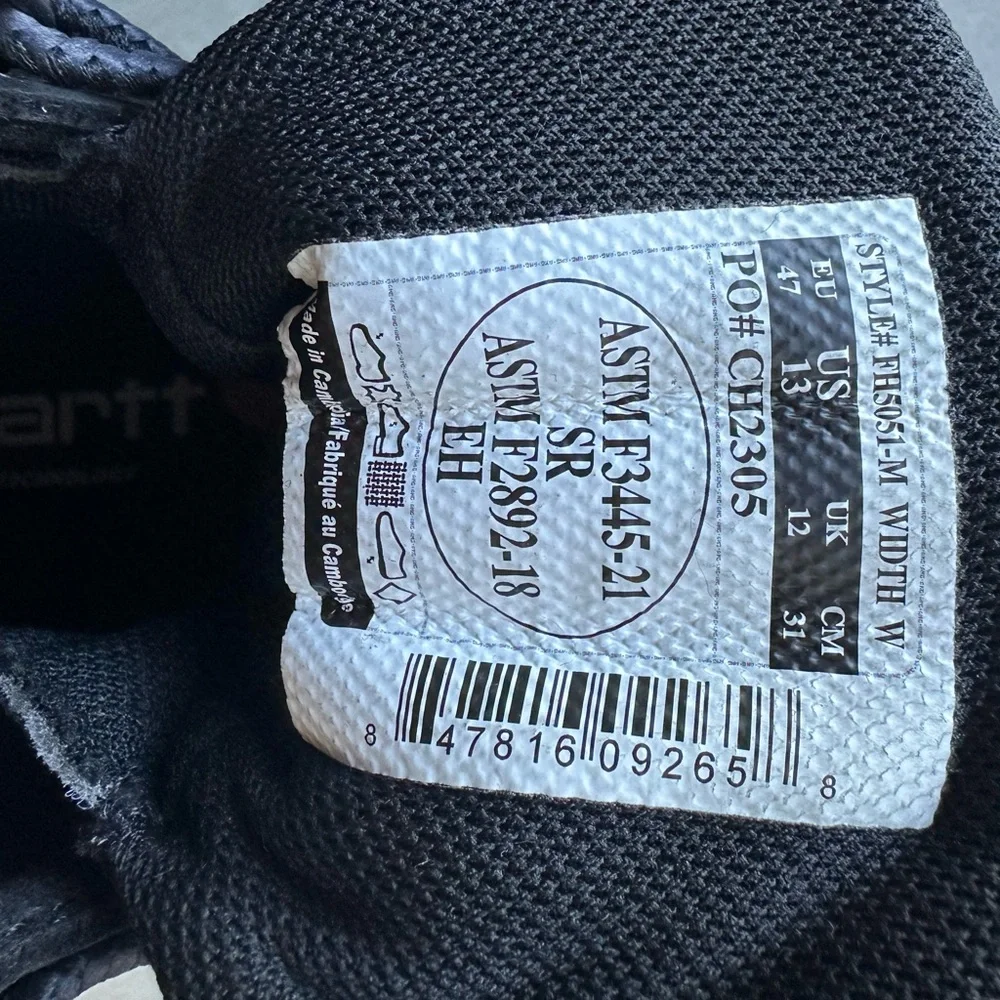 NEW Carhartt Black Waterproof Hiker Boots